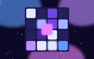 Vignette 2048 : le motif du jeu en néon bleu et violet.