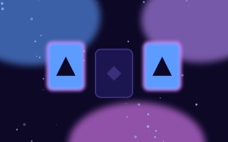 Vignette Paires : le motif du jeu en néon bleu et violet.